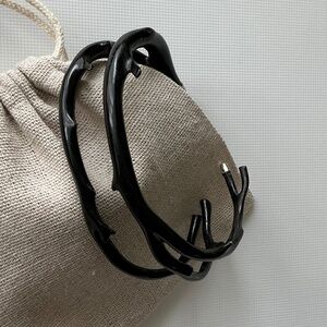 Coral Shaped Black Cuff Bracelet